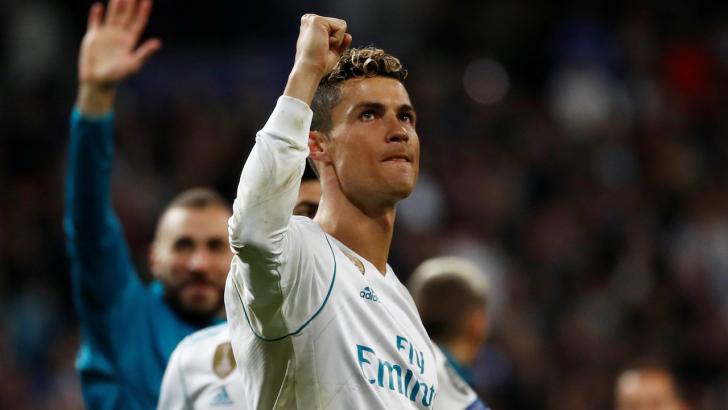 Cristiano Ronaldo celebrates with Real Madrid